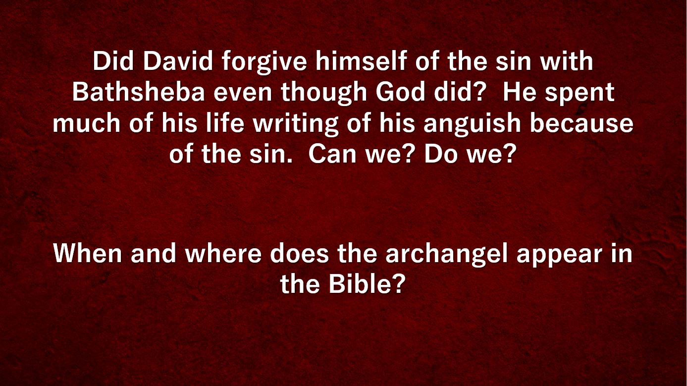 Did David Forgive Himself?