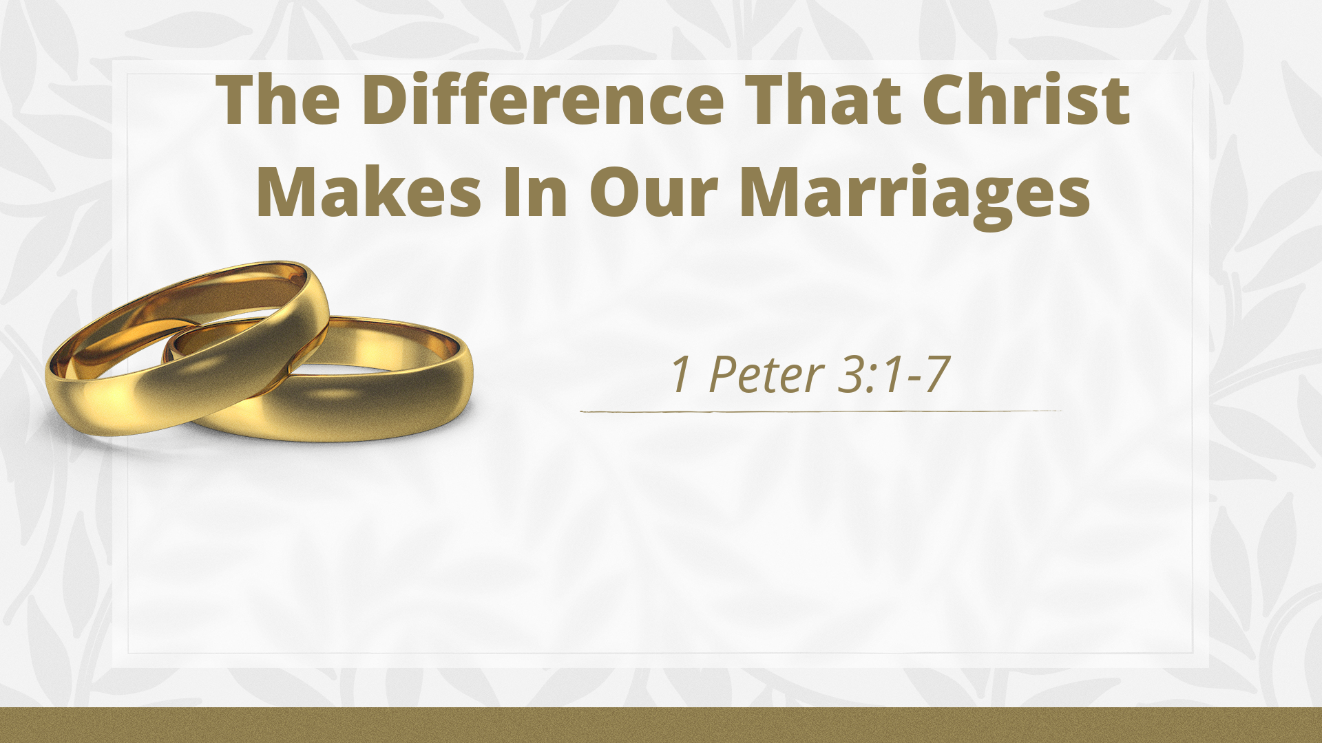 The Difference That Christ Makes In Our Marriages
