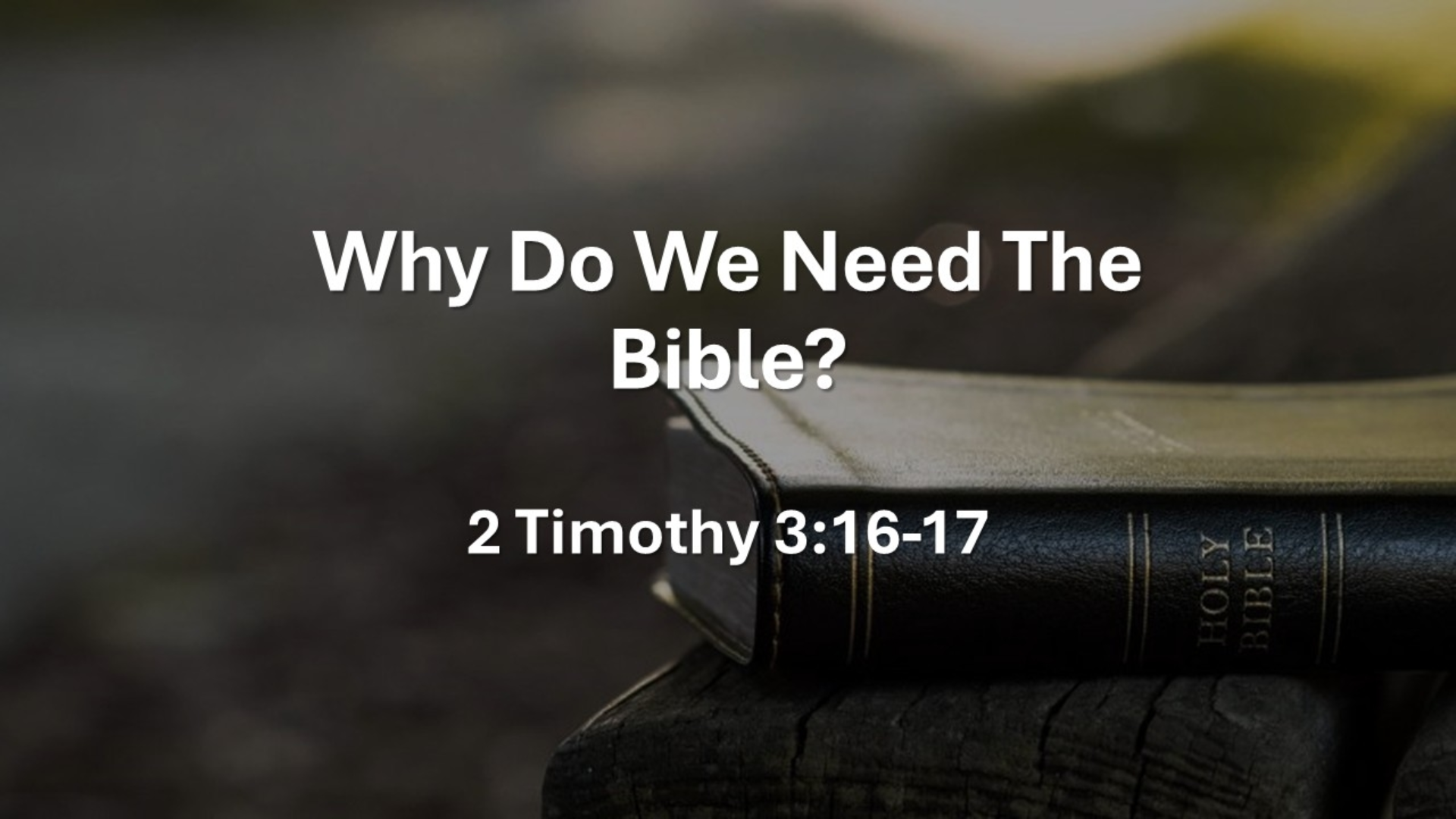 Why Do We Need The Bible